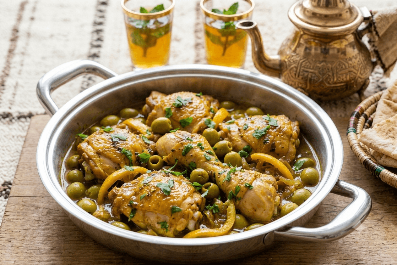 Tajine de Poulet aux Olives et Citron Confit