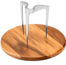 Burger Skewer Ss King With Wooden Plate