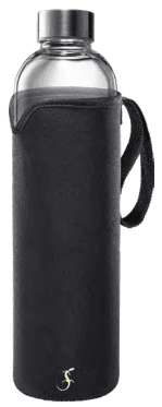 Glass Bottle W/Insulated Sleeve 1l Black